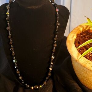 Black beaded necklace